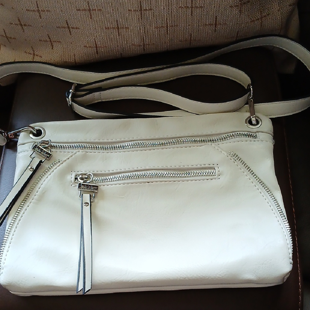 Nicole Miller White Crossbody Bag